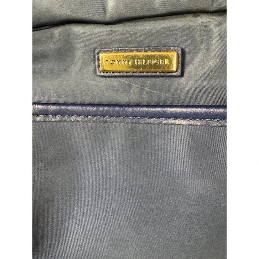 Tommy Hilfiger Crossbody Bag Womens Small Navy Blue Nylon Dome Gold‎ Logo Strap